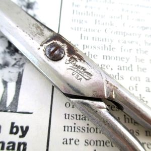 Vintage Puritan Hardened Steel Scissors with Designed Handles
